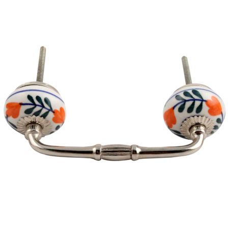 Forest Green Leaf Ceramic Bridge Handle